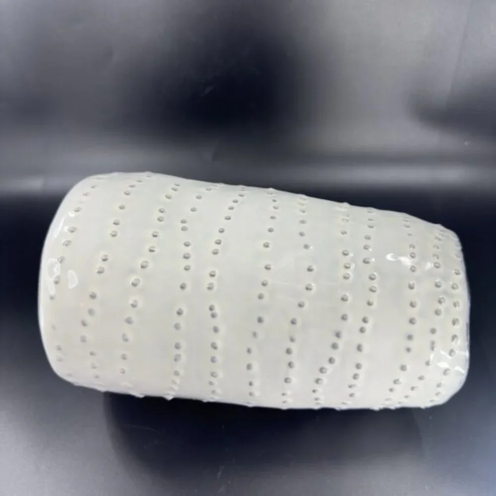 Nate Berkus Ceramic White Hobnail Textured Pottery Vase Vessel With Black Inside